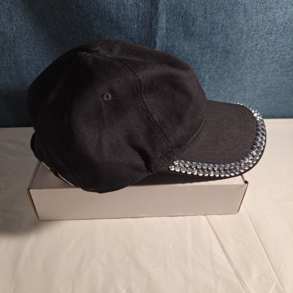 Black Rhinestone Trim Baseball Cap Peng Yuan - Picture 5 of 16